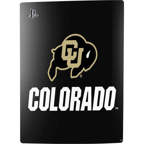 University of Colorado CU Logo on Black PS5 Digital Edition Console Skin