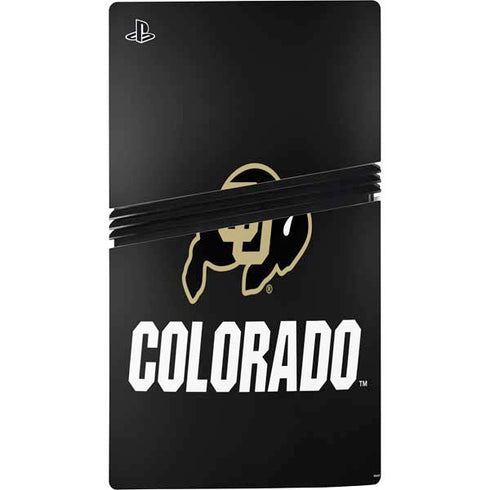 University of Colorado CU Logo on Black PS5 Pro Bundle Skin