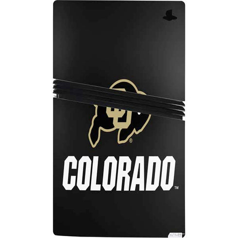 University of Colorado CU Logo on Black PS5 Pro Bundle Skin
