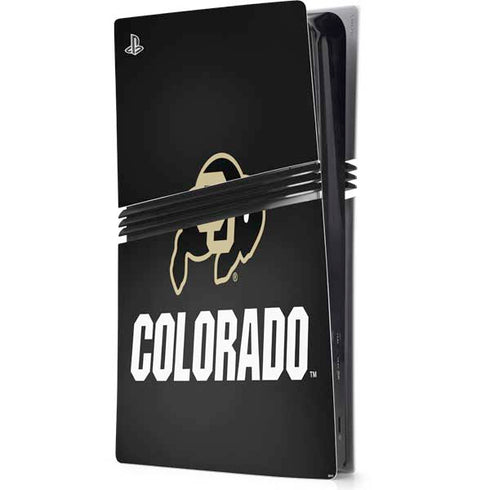 University of Colorado CU Logo on Black PS5 Pro Console Skin
