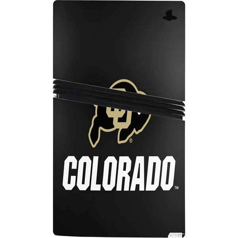 University of Colorado CU Logo on Black PS5 Pro Console Skin