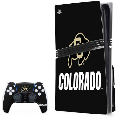 University of Colorado CU Logo on Black PlayStation PS5 Skins