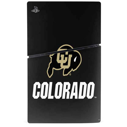 University of Colorado CU Logo on Black PS5 Slim Digital Edition Console Skin