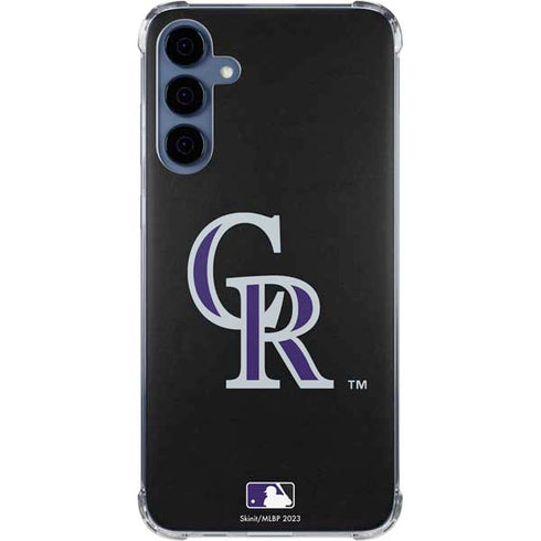 MLB Colorado Rockies - Solid Distressed Galaxy A35 5G Clear Case