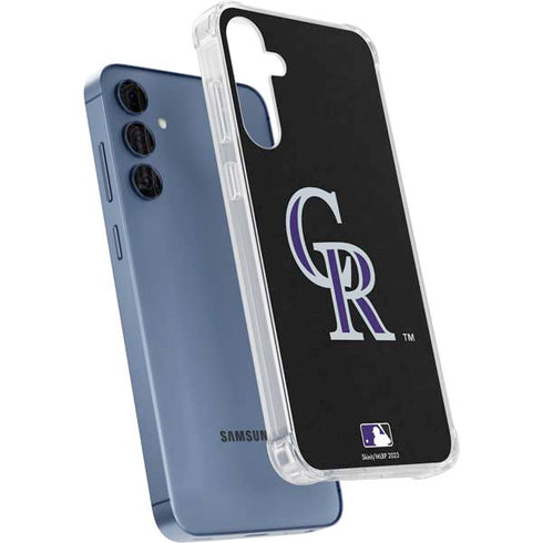 MLB Colorado Rockies - Solid Distressed Galaxy A55 5G Clear Case