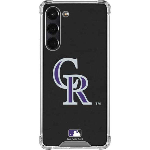 MLB Colorado Rockies - Solid Distressed Galaxy S24 FE Clear Case