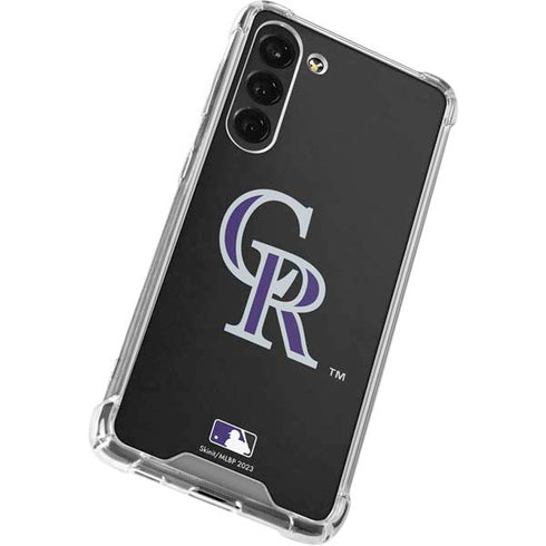 MLB Colorado Rockies - Solid Distressed Galaxy S24 FE Clear Case