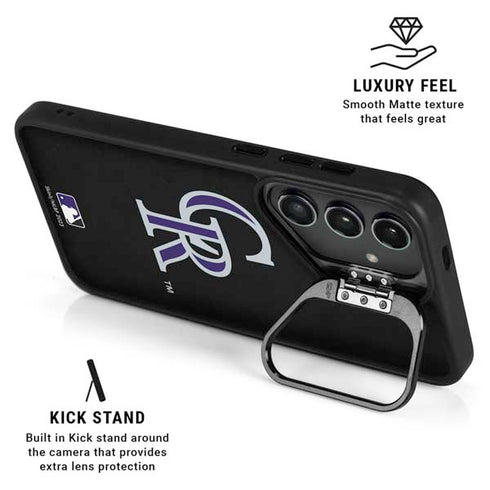 MLB Colorado Rockies - Solid Distressed Galaxy S24 FE Kickstand Case