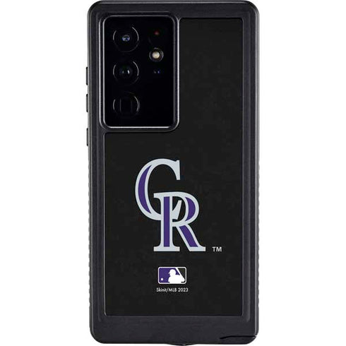 MLB Colorado Rockies - Solid Distressed Galaxy S24 Ultra Waterproof Case