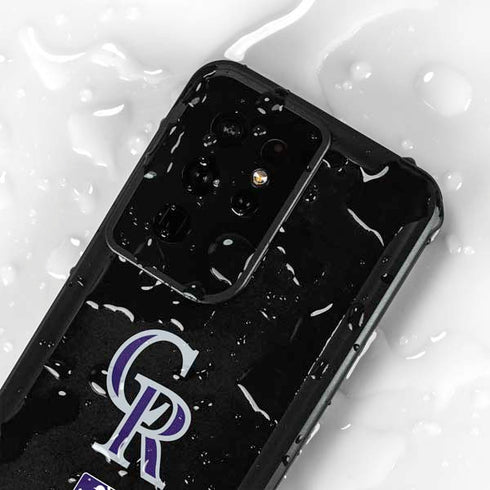 MLB Colorado Rockies - Solid Distressed Galaxy S24 Ultra Waterproof Case