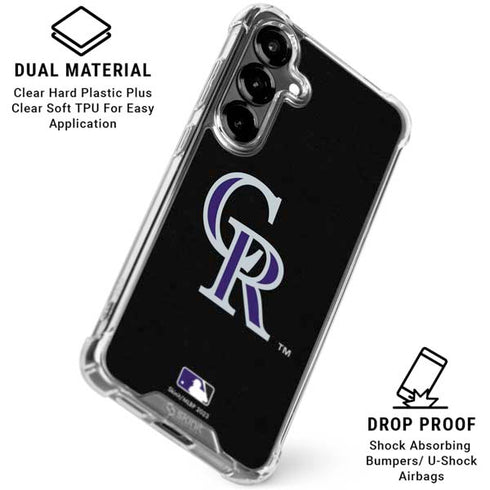 MLB Colorado Rockies - Solid Distressed Galaxy S26 Plus Clear Case