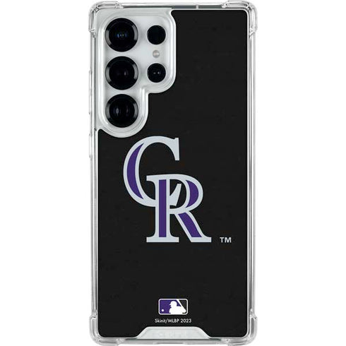 MLB Colorado Rockies - Solid Distressed Galaxy S26 Ultra Clear Case