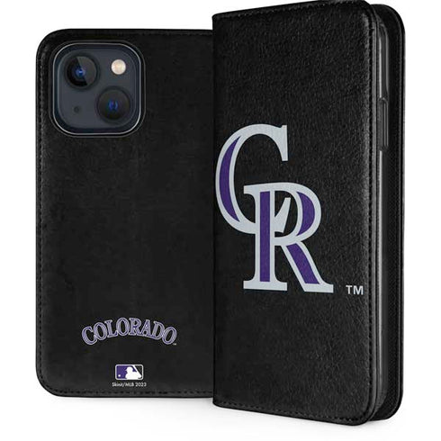MLB Colorado Rockies - Solid Distressed iPhone 13 Folio Case