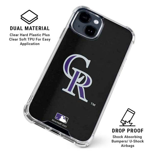 MLB Colorado Rockies - Solid Distressed iPhone 15 Clear Case