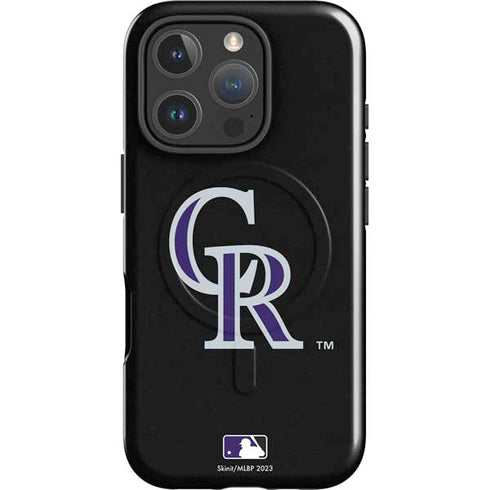 MLB Colorado Rockies - Solid Distressed iPhone 16 Pro Max Magsafe Impact Case