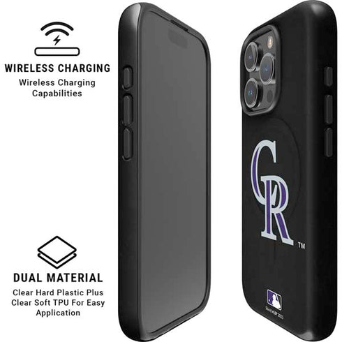 MLB Colorado Rockies - Solid Distressed iPhone 16 Pro Max Magsafe Impact Case