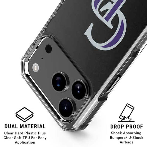 MLB Colorado Rockies - Solid Distressed iPhone 18 Pro Clear Case
