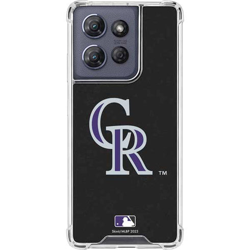 MLB Colorado Rockies - Solid Distressed Moto G Play 5G (2025) Clear Case