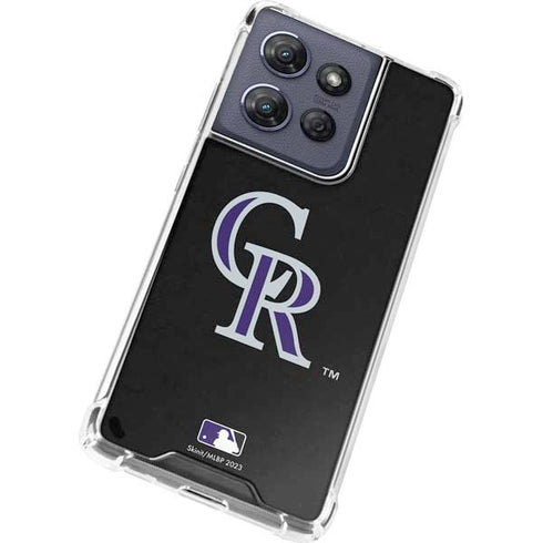 MLB Colorado Rockies - Solid Distressed Moto G Play 5G (2025) Clear Case