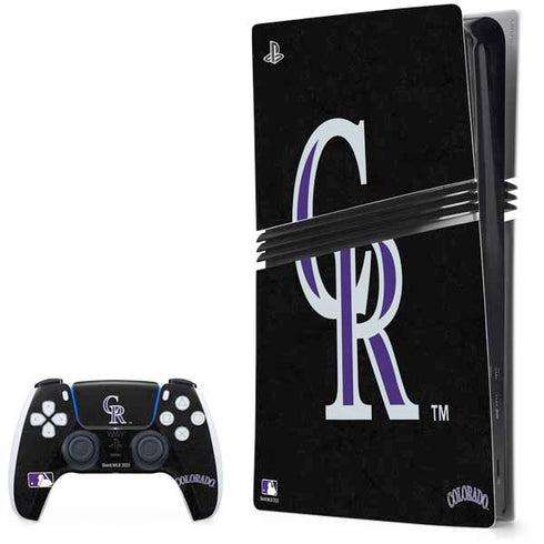 MLB Colorado Rockies - Solid Distressed PS5 Pro Bundle Skin