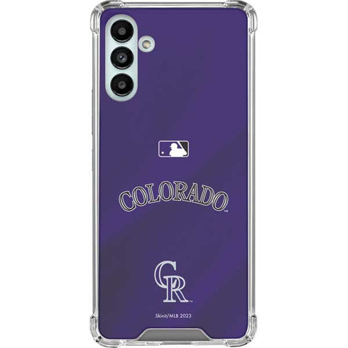 MLB Colorado Rockies Alternate/Away Jersey Galaxy A13 5G Clear Case