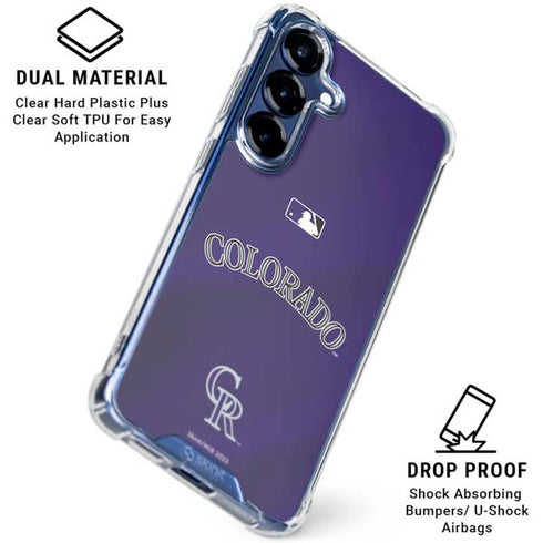 MLB Colorado Rockies Alternate/Away Jersey Galaxy S25 FE Clear Case