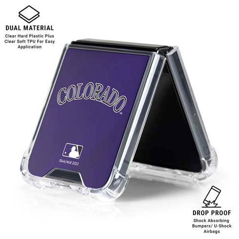 MLB Colorado Rockies Alternate/Away Jersey Galaxy Z Flip6 Clear Case