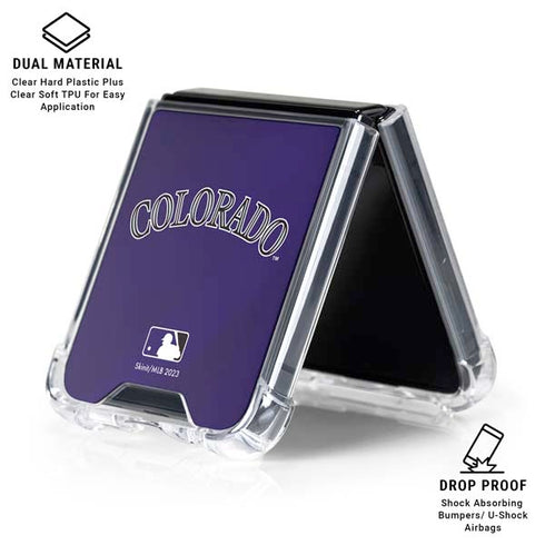 MLB Colorado Rockies Alternate/Away Jersey Galaxy Z Flip7 Clear Case