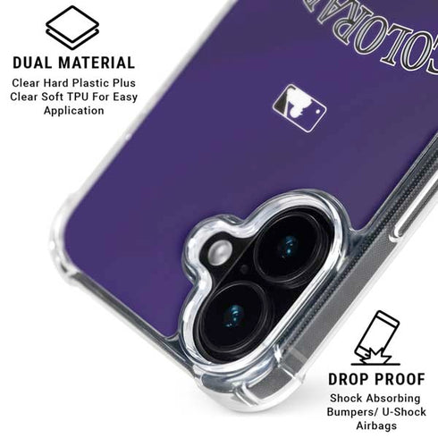MLB Colorado Rockies Alternate/Away Jersey iPhone 17 Clear Case