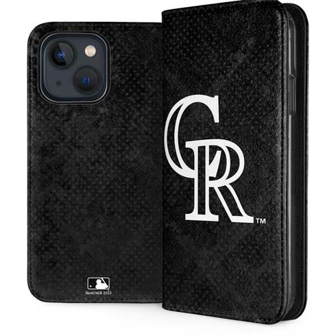 MLB Colorado Rockies Dark Wash iPhone 15 Folio Case