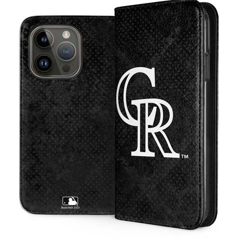 MLB Colorado Rockies Dark Wash iPhone 15 Pro Folio Case