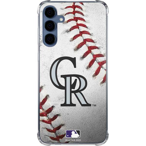MLB Colorado Rockies Game Ball Galaxy A55 5G Clear Case