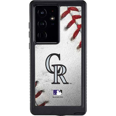 MLB Colorado Rockies Game Ball Galaxy S24 Ultra Waterproof Case