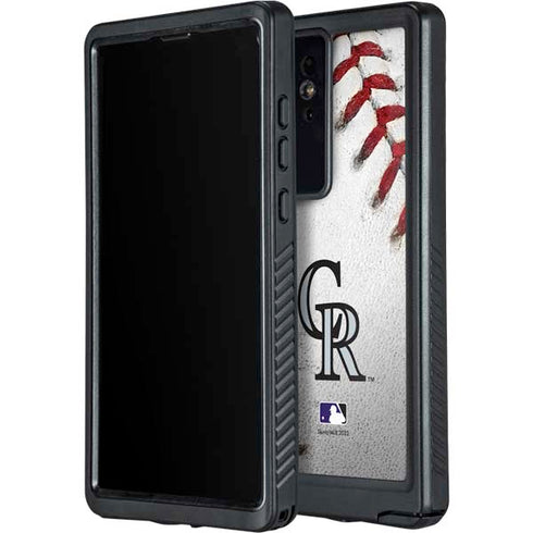 MLB Colorado Rockies Game Ball Galaxy S24 Ultra Waterproof Case