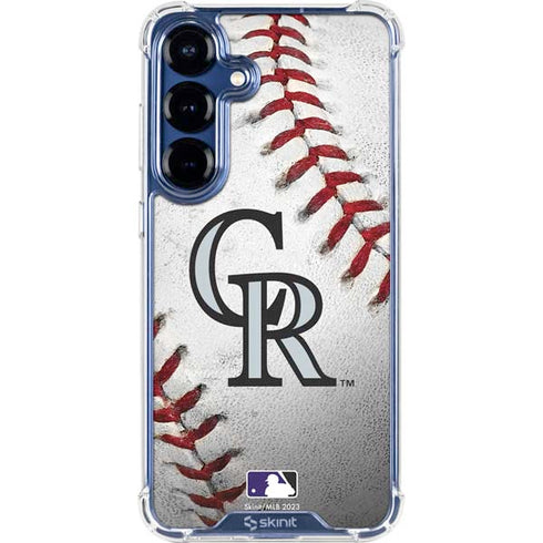 MLB Colorado Rockies Game Ball Galaxy S25 Clear Case
