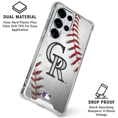 MLB Colorado Rockies Game Ball Galaxy S25 Ultra Clear Case