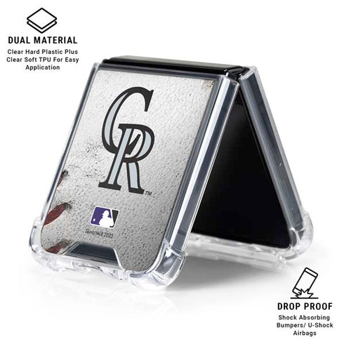 MLB Colorado Rockies Game Ball Galaxy Z Flip6 Clear Case