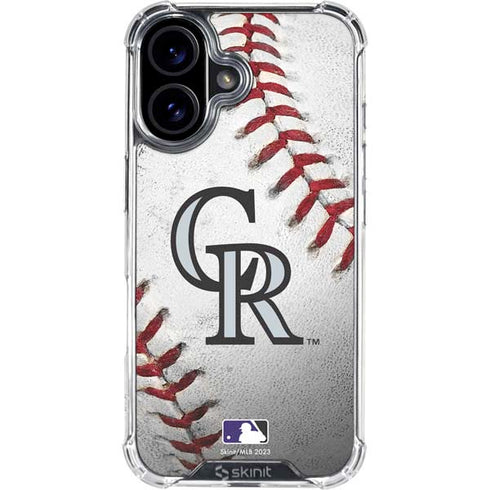 MLB Colorado Rockies Game Ball iPhone 16 Clear Case