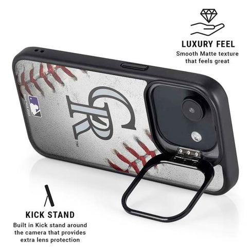 MLB Colorado Rockies Game Ball iPhone 16e Kickstand Case