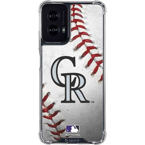 MLB Colorado Rockies Game Ball Moto G Power 5G (2024) Clear Case