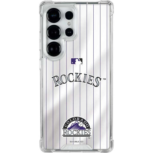 MLB Colorado Rockies Home Jersey Galaxy S25 Ultra Clear Case