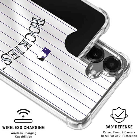 MLB Colorado Rockies Home Jersey Galaxy S26 Clear Case