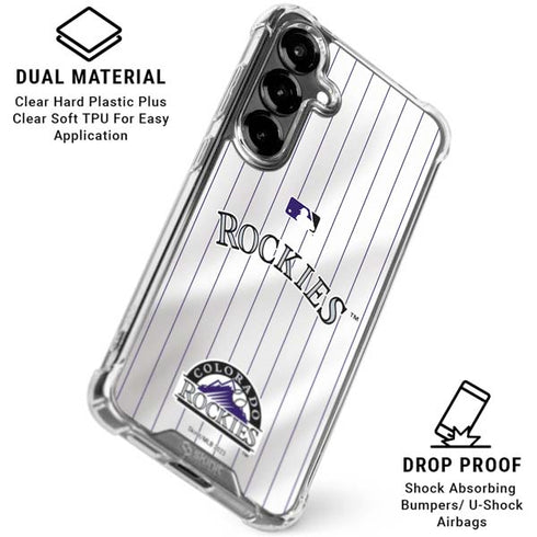 MLB Colorado Rockies Home Jersey Galaxy S26 Clear Case