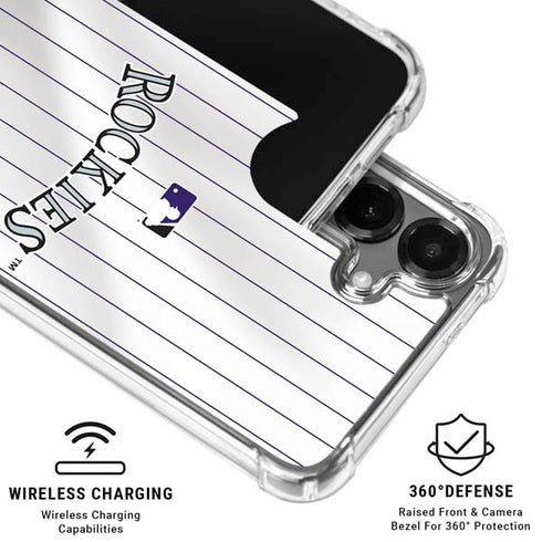MLB Colorado Rockies Home Jersey Galaxy S26 Plus Clear Case