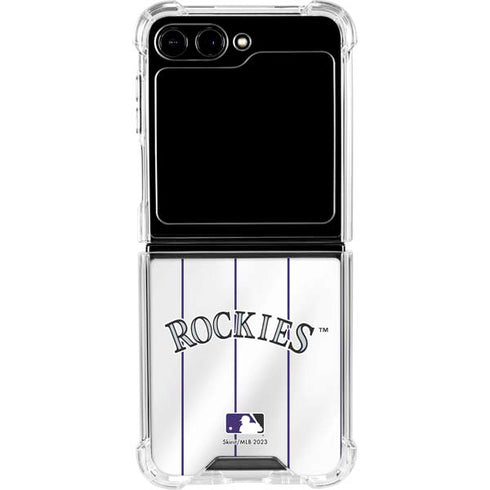 MLB Colorado Rockies Home Jersey Galaxy Z Flip6 Clear Case