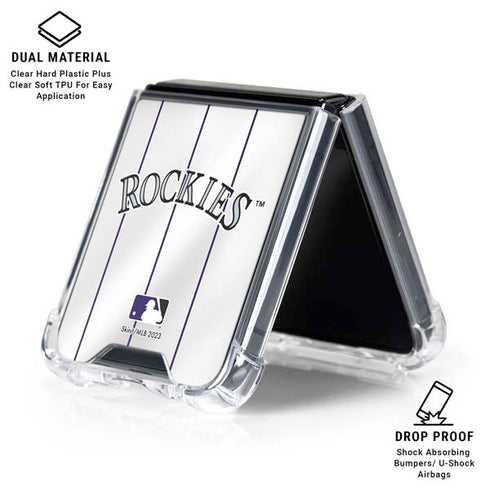 MLB Colorado Rockies Home Jersey Galaxy Z Flip6 Clear Case