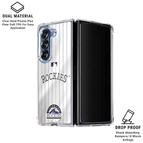 MLB Colorado Rockies Home Jersey Galaxy Z Fold6 Clear Case