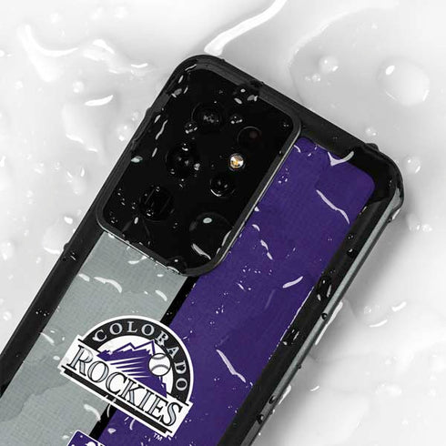 MLB Colorado Rockies Split Galaxy S24 Ultra Waterproof Case