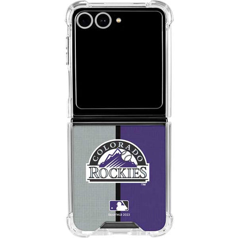 MLB Colorado Rockies Split Galaxy Z Flip7 Clear Case