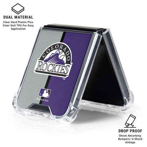 MLB Colorado Rockies Split Galaxy Z Flip7 Clear Case